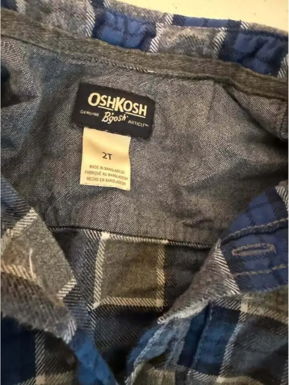 OshKosh B'gosh Flannel and The Children's Place Jeans Set Size 2T